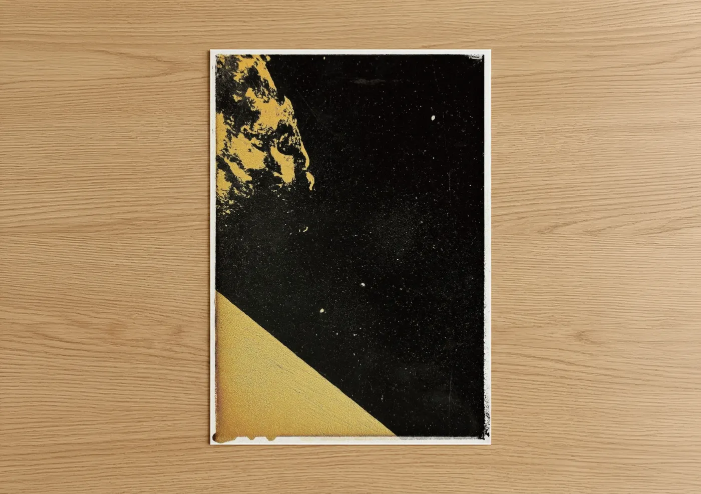 Gold and Black Cosmic Abstract Art Wall Art