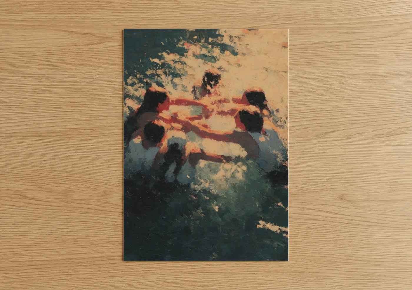 Golden Hour Water Polo Team Painting Wall Art