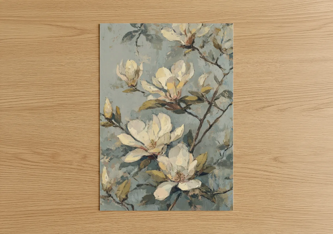 Creamy Magnolia Blossoms Watercolor Wall Art