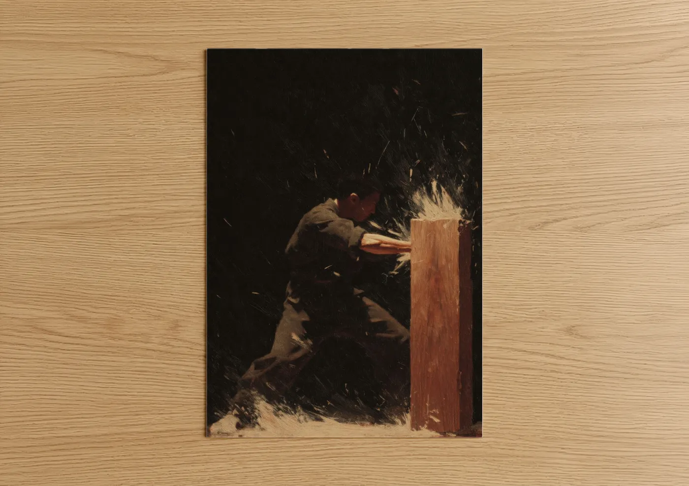Kung Fu Martial Artist Board Breaking Wall Art