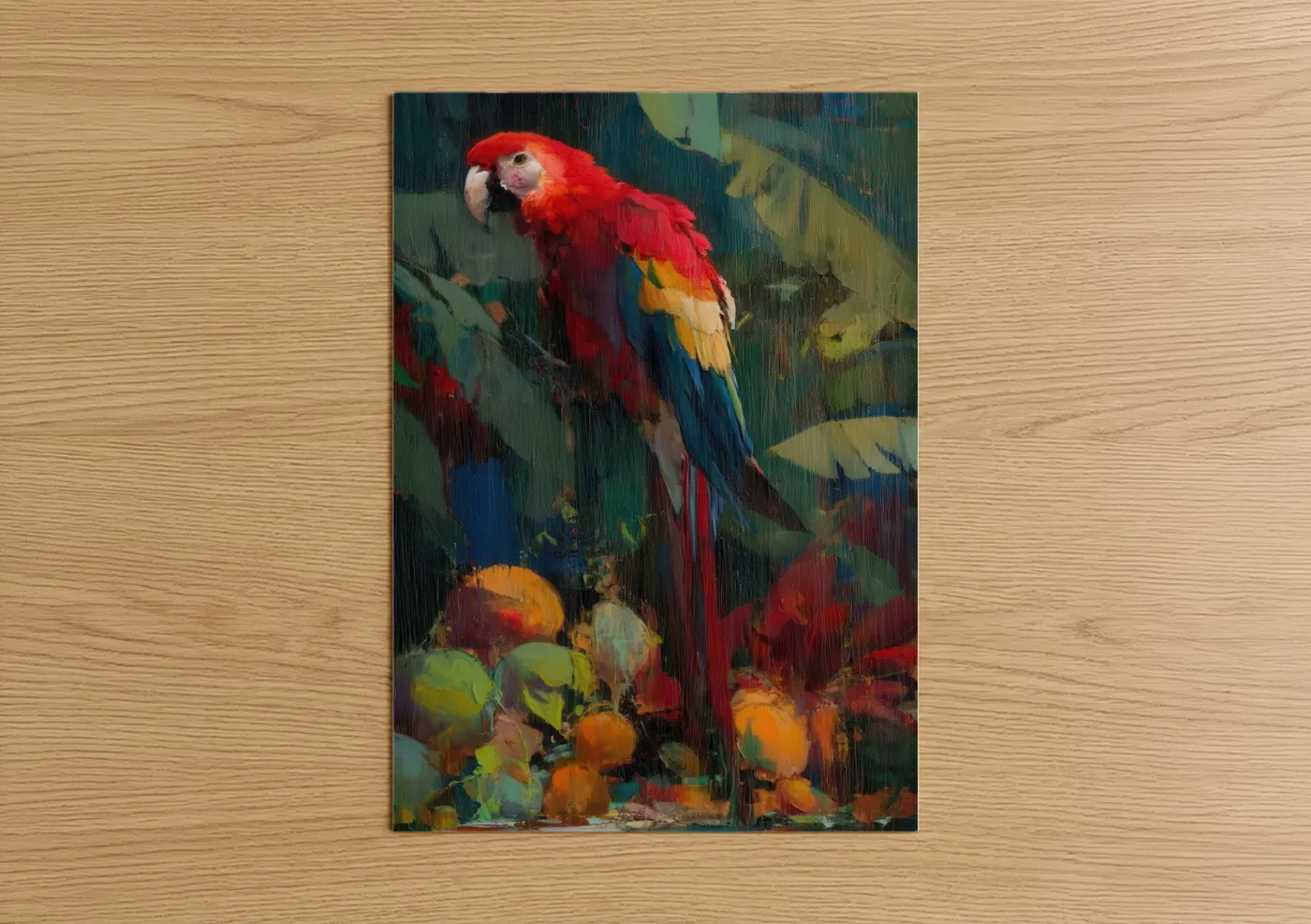 Vibrant Red Macaw Tropical Parrot Wall Art