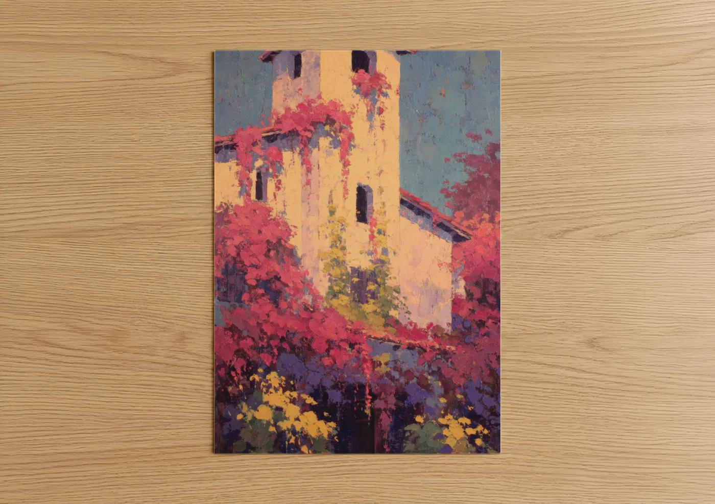 Crimson Tower Bloom Impressionist Wall Art