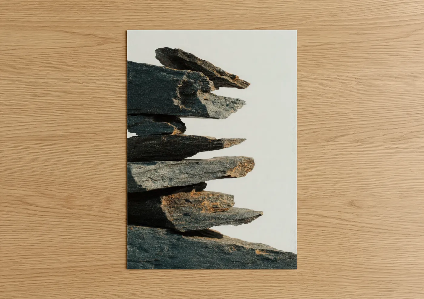 Stacked Stone Peaks Natural Texture Wall Art