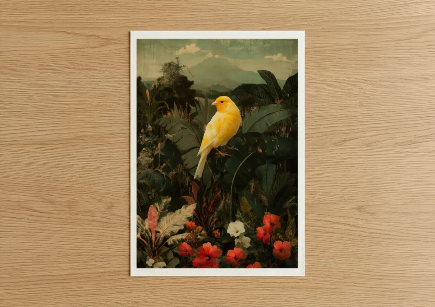 Golden Canary Tropical Garden Landscape Wall Art
