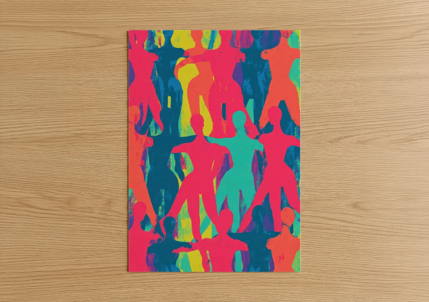 Colorful Gymnastics Silhouettes Modern Wall Art