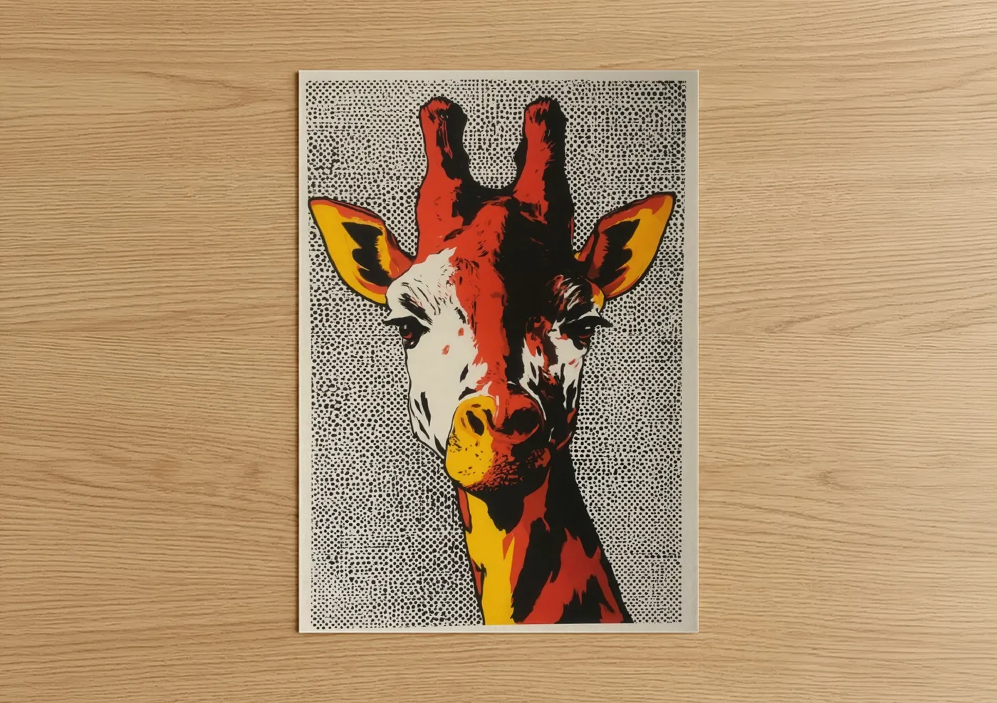 Pop Art Giraffe Portrait Colorful Wall Art