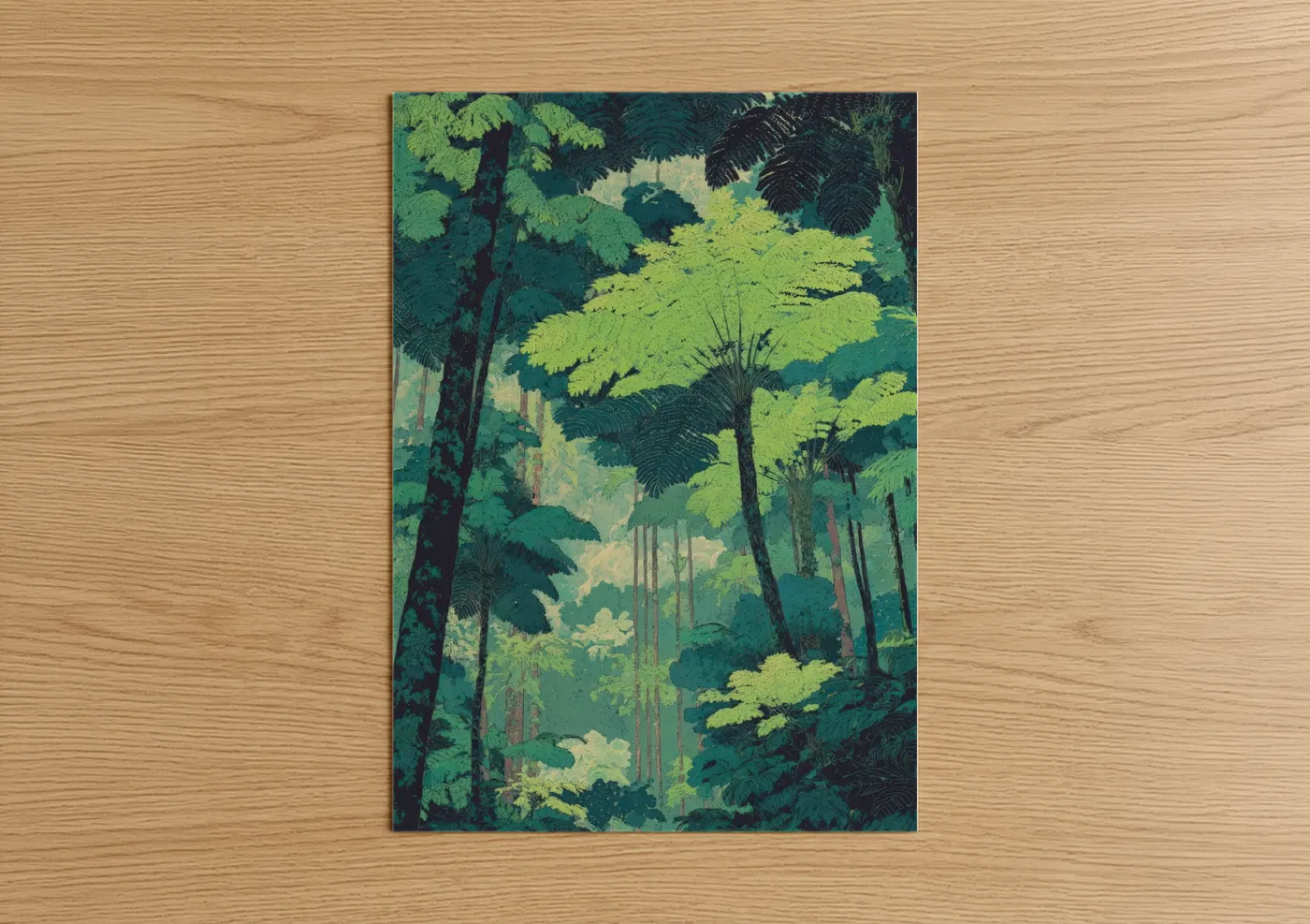 Luminous Jungle Forest Canopy Wall Art