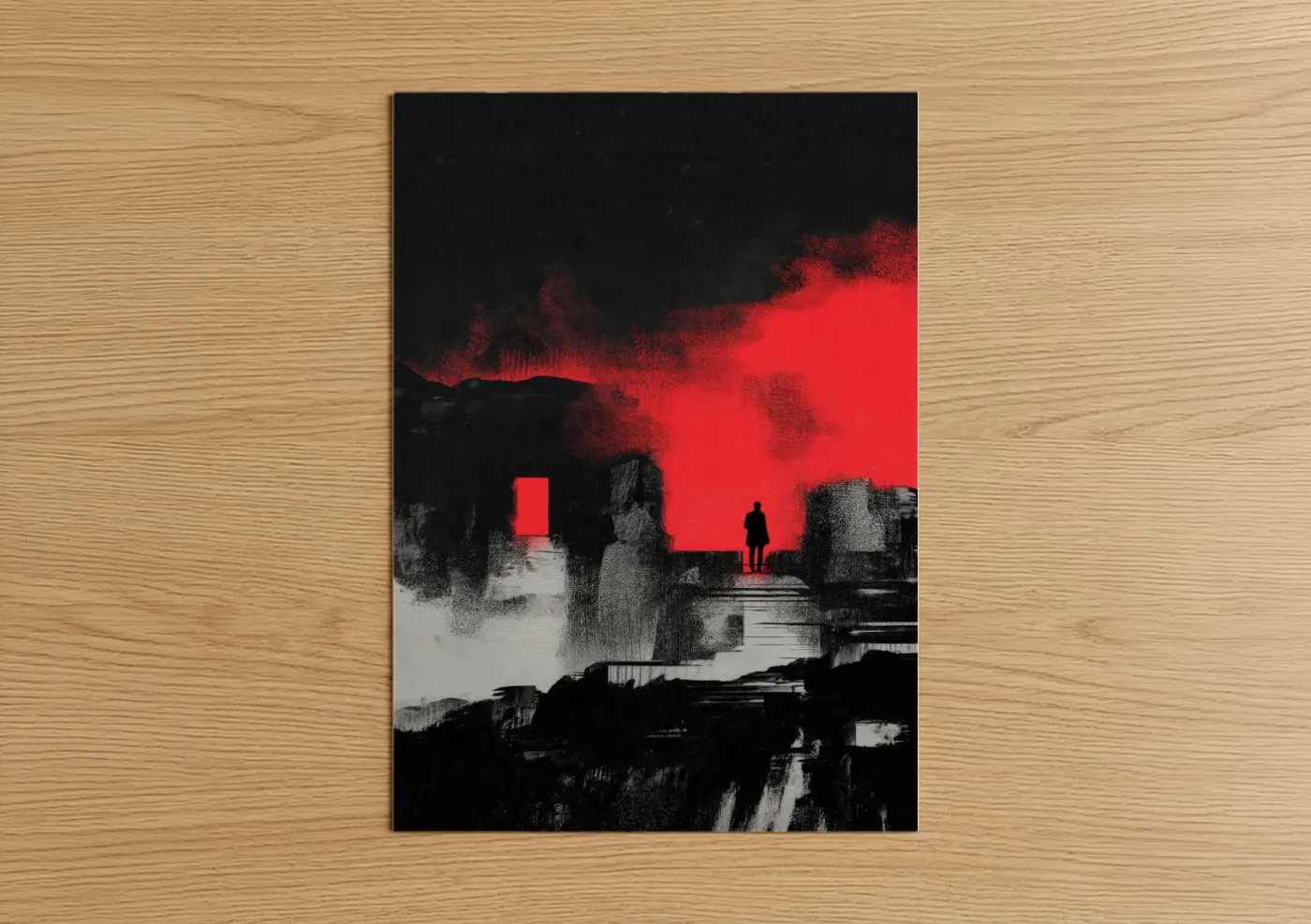 Crimson Portal Abstract Classic Wall Art