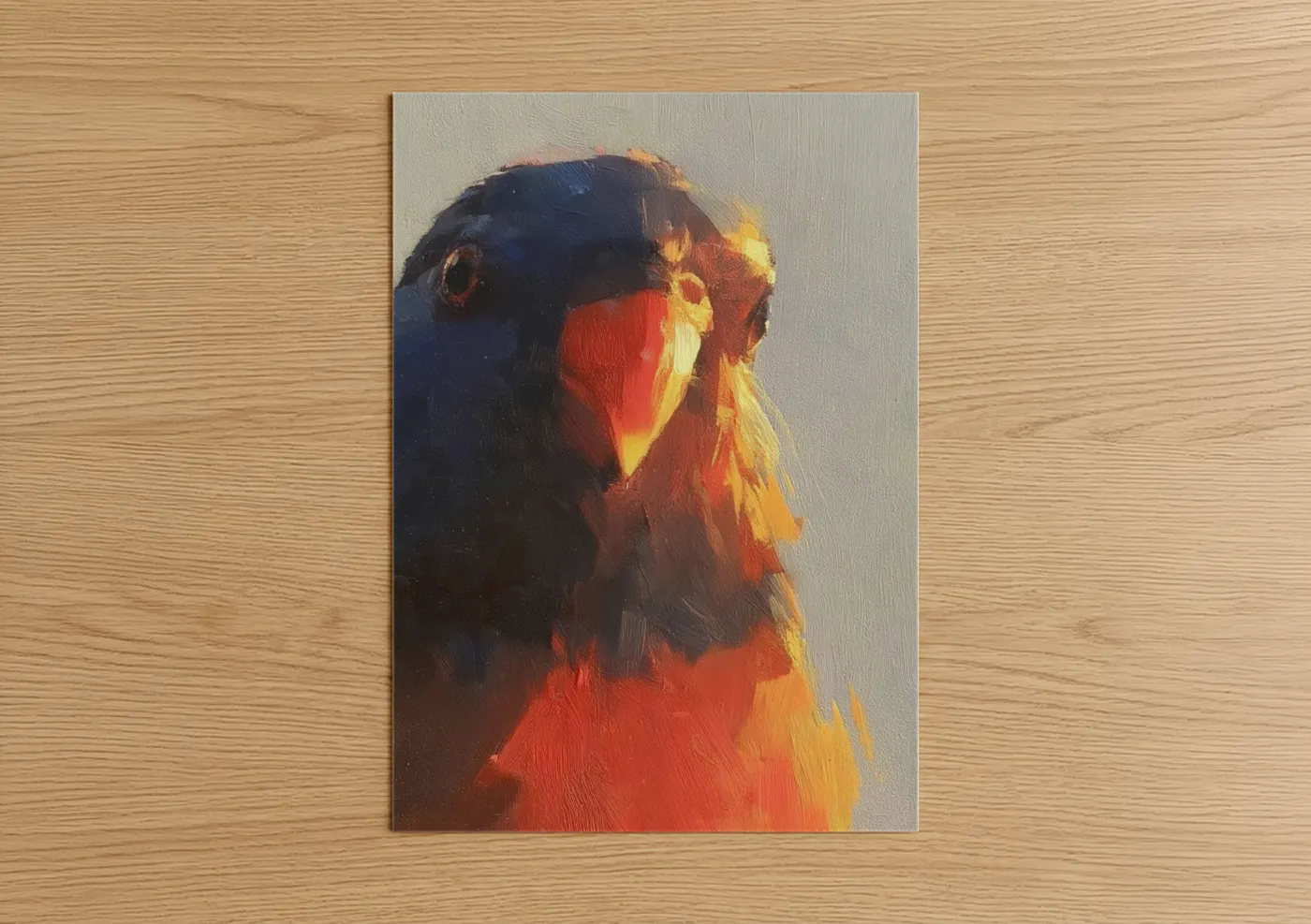 Rainbow Lorikeet Sunset Oil Painting Wall Art