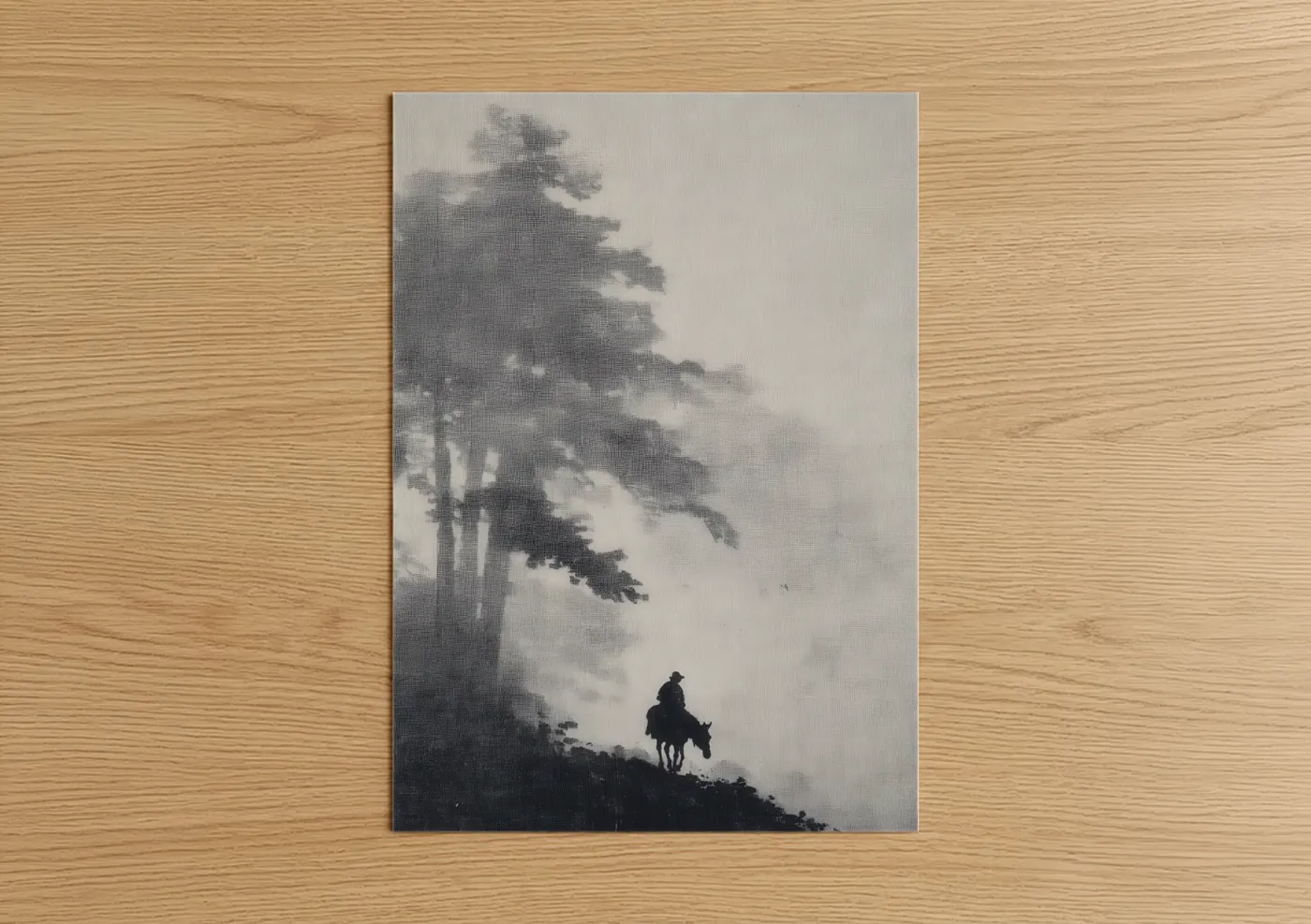Misty Mountain Mule Silhouette Art Wall Art