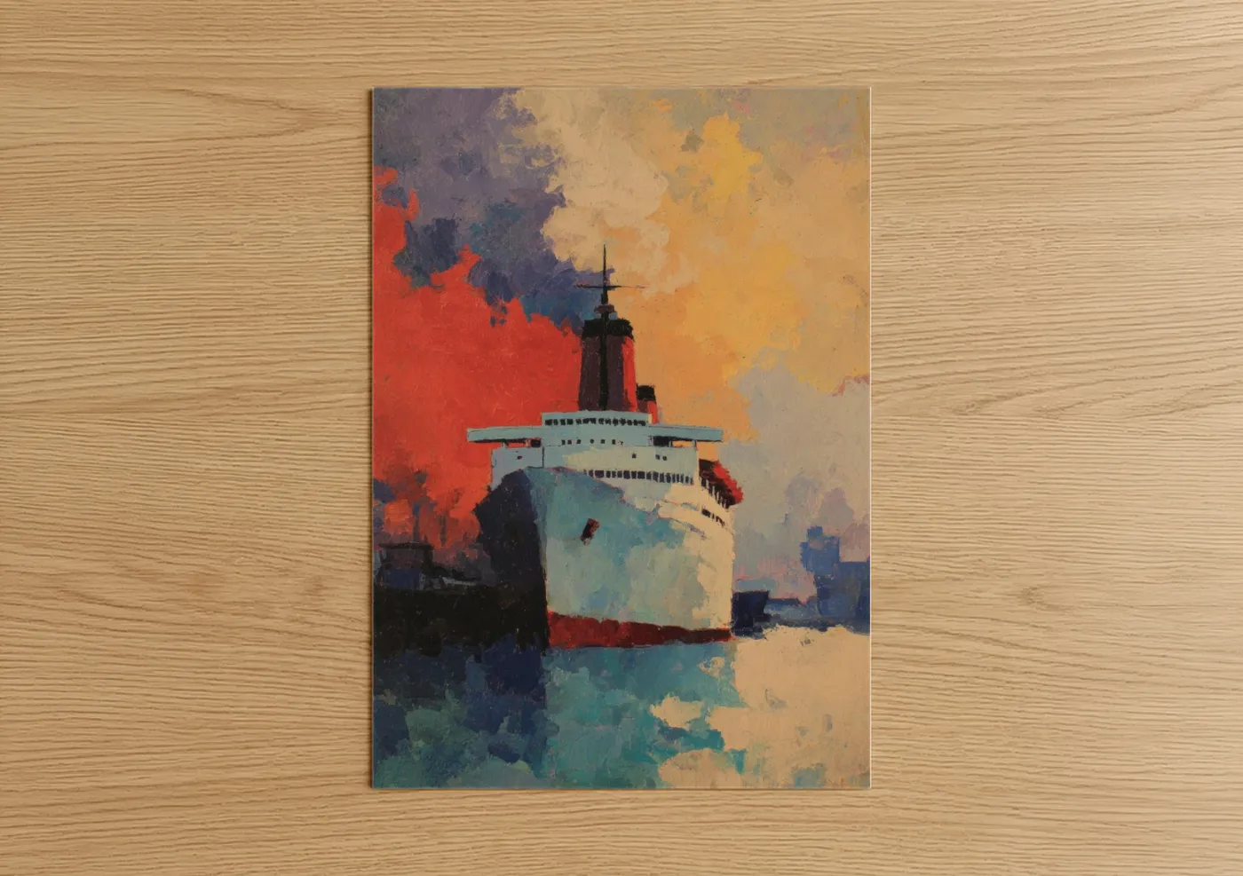 Vintage Cruise Ship Dockside Wall Art
