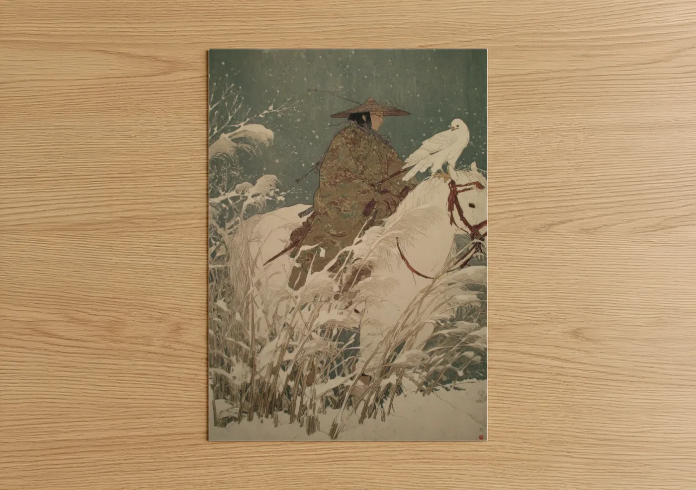 Snowy Falconer Elf Winter Wall Art