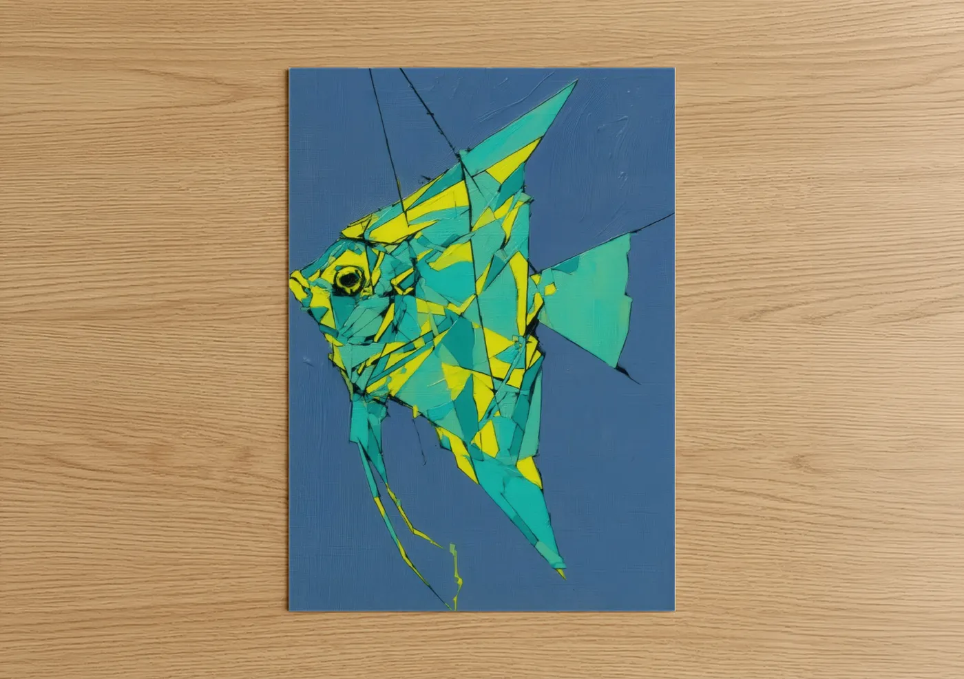 Geometric Angel Fish Abstract Wall Art