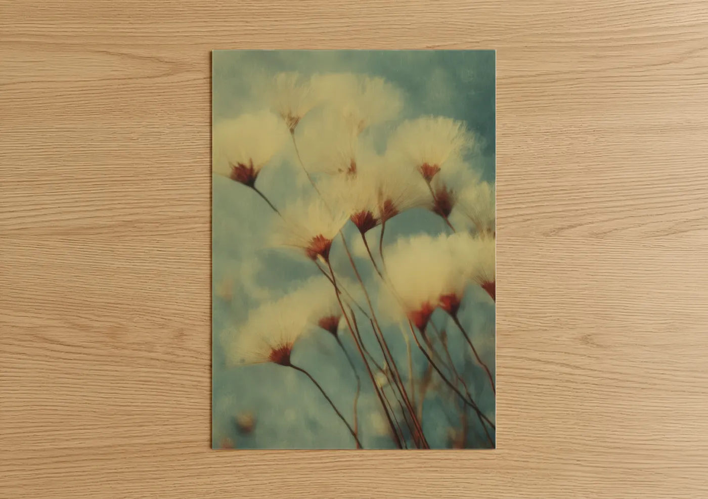 Crimson Dandelion Soft Botanical Wall Art
