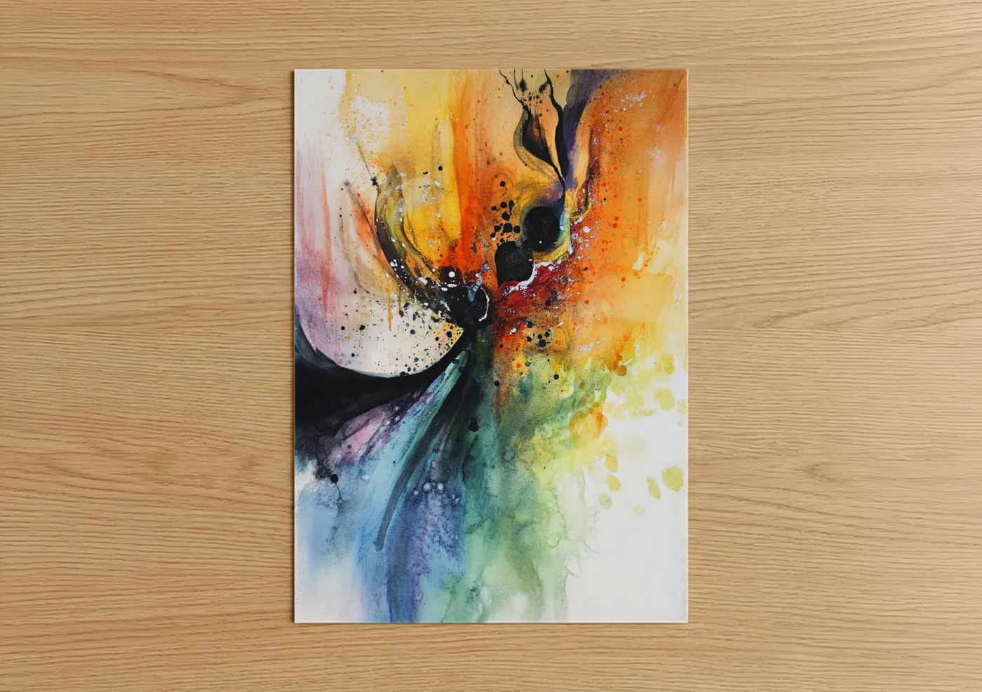 Abstract expressionism colorful flower Wall Art