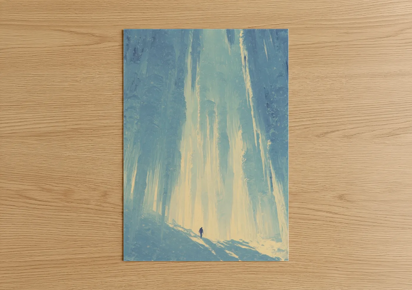Solitary Ice Climber Frozen Cathedral Wall Art