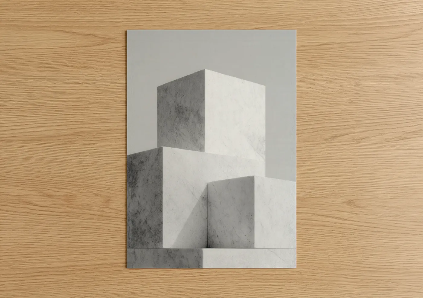 Minimalist Concrete Masonry Architecture Wall Art