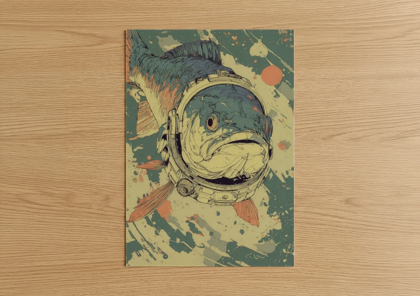 Astronaut Tarpon Sci-Fi Fish Wall Art