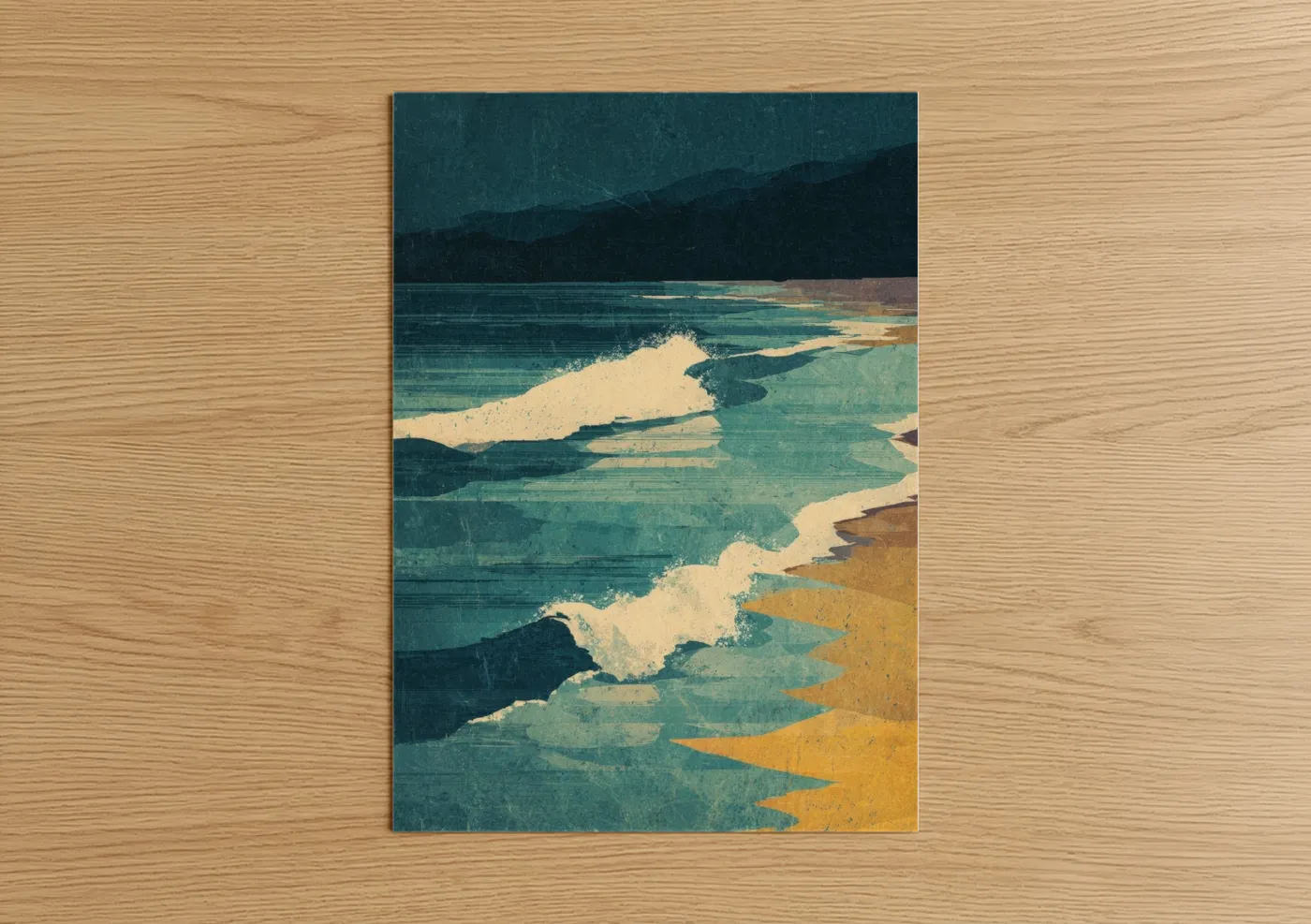 Coastal Waves Abstract Beach Wall Art