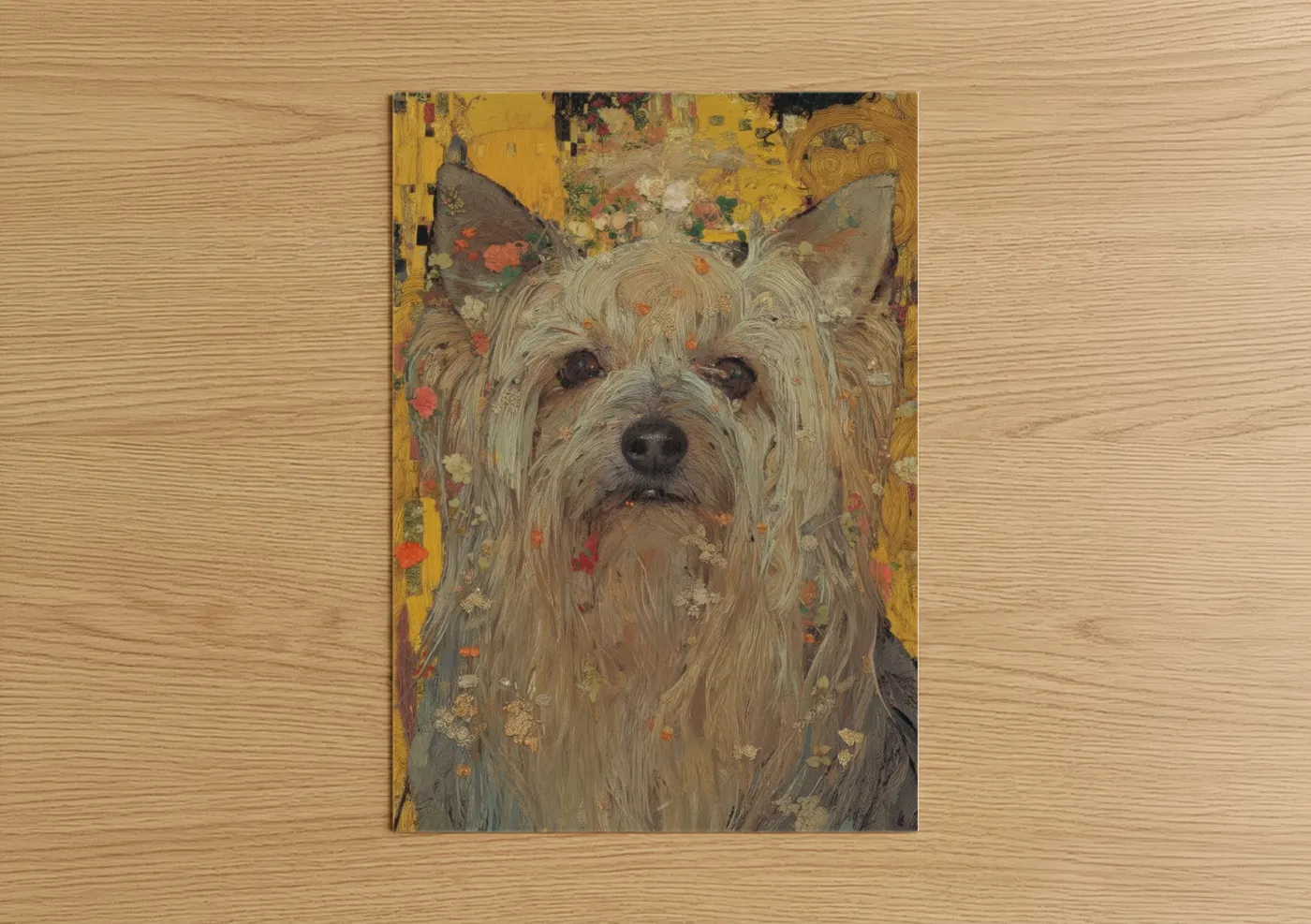 Golden Terrier Portrait Textured Wall Art