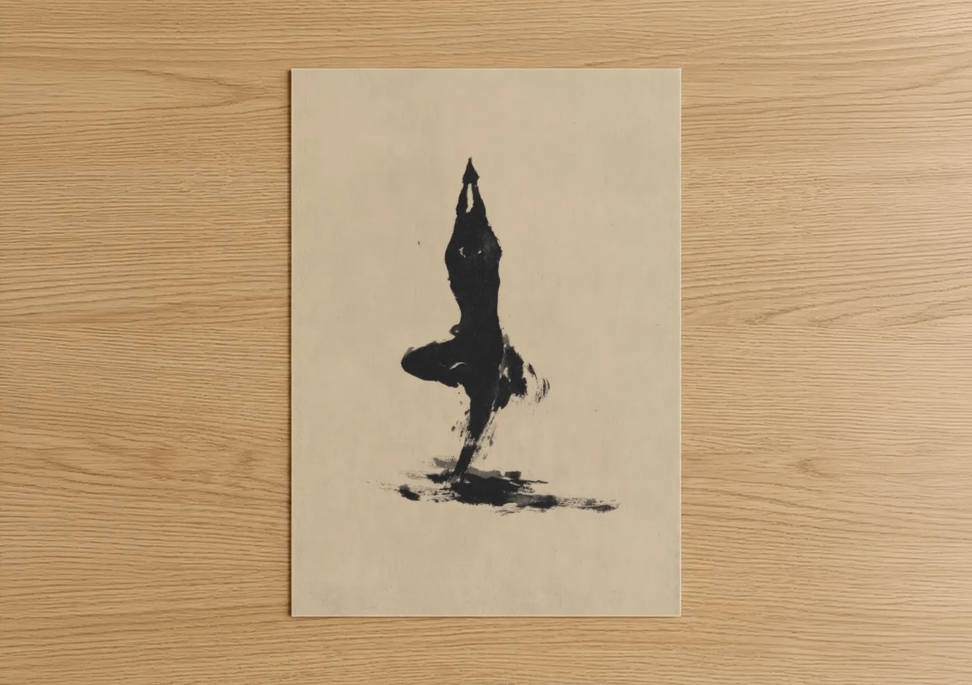 Tree Pose Silhouette Yoga Art Wall Art