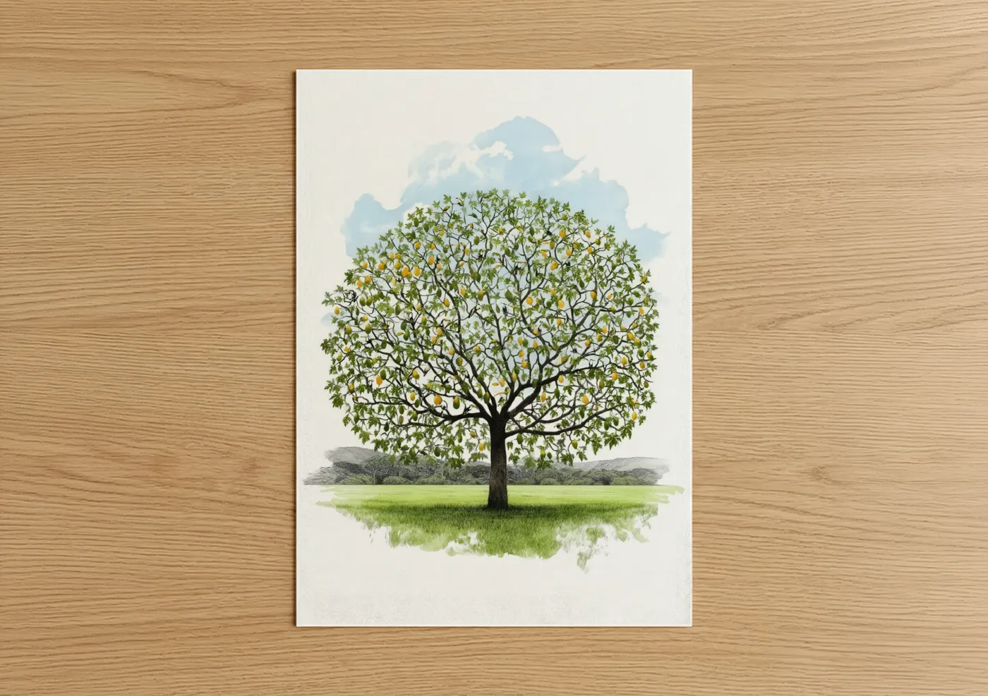 Fruit Tree Botanical Illustration Garden Wall Art