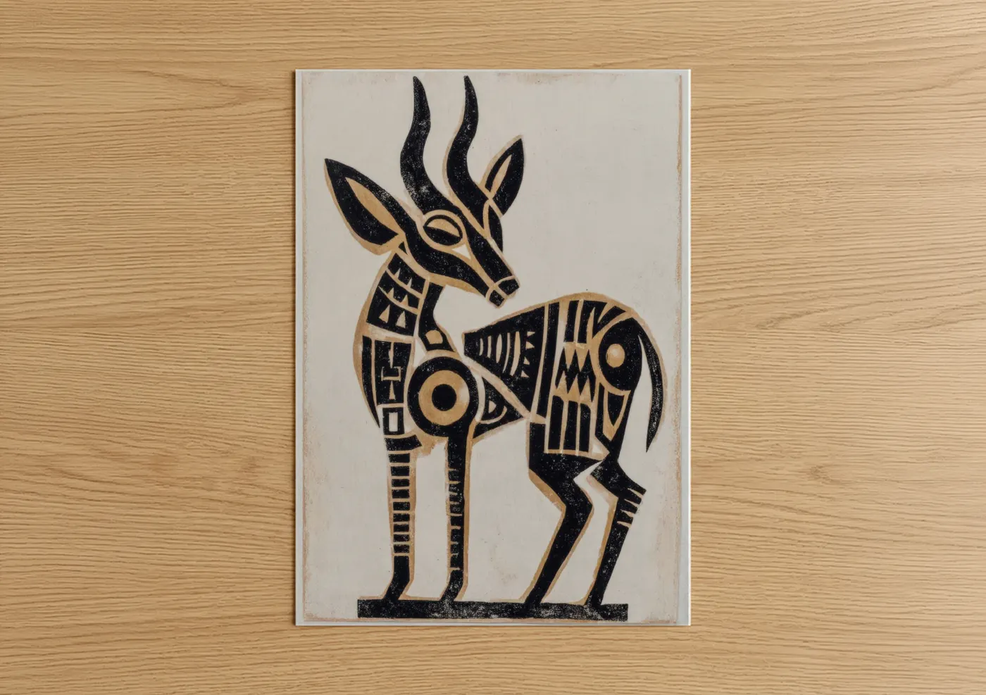 Geometric Antelope Abstract Art Print Wall Art