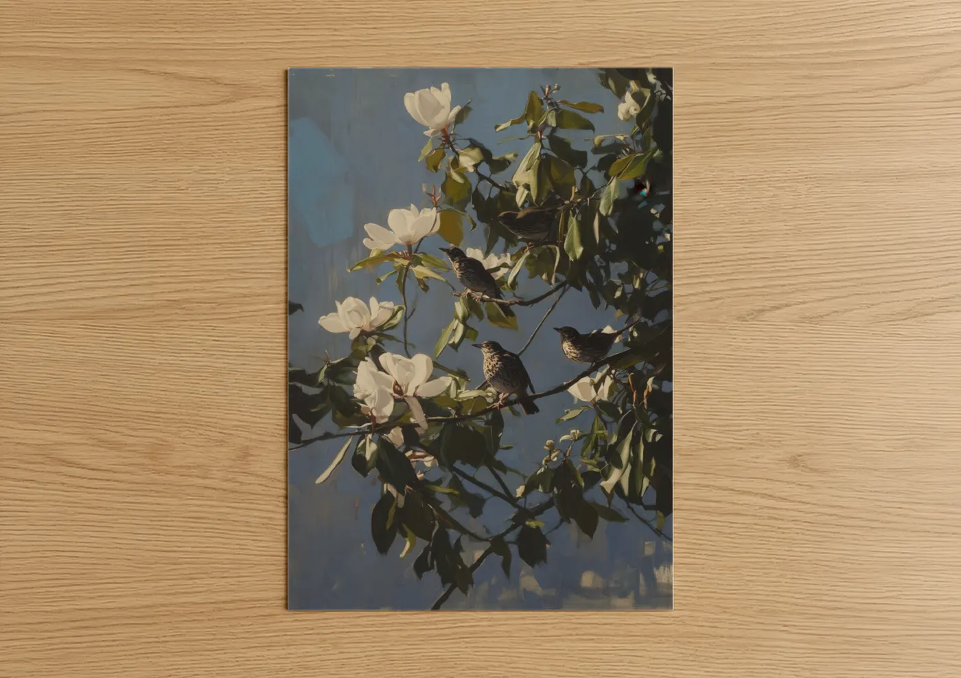 Thrush Birds Magnolia Blossoms Wall Art