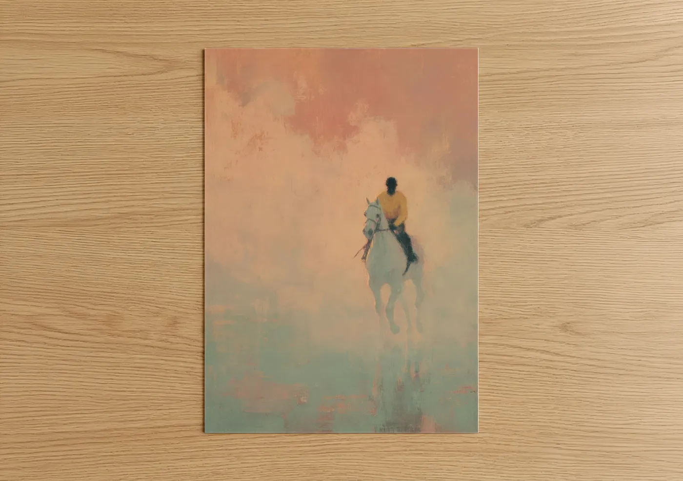 Horse Racing Misty Morning Equestrian Wall Art