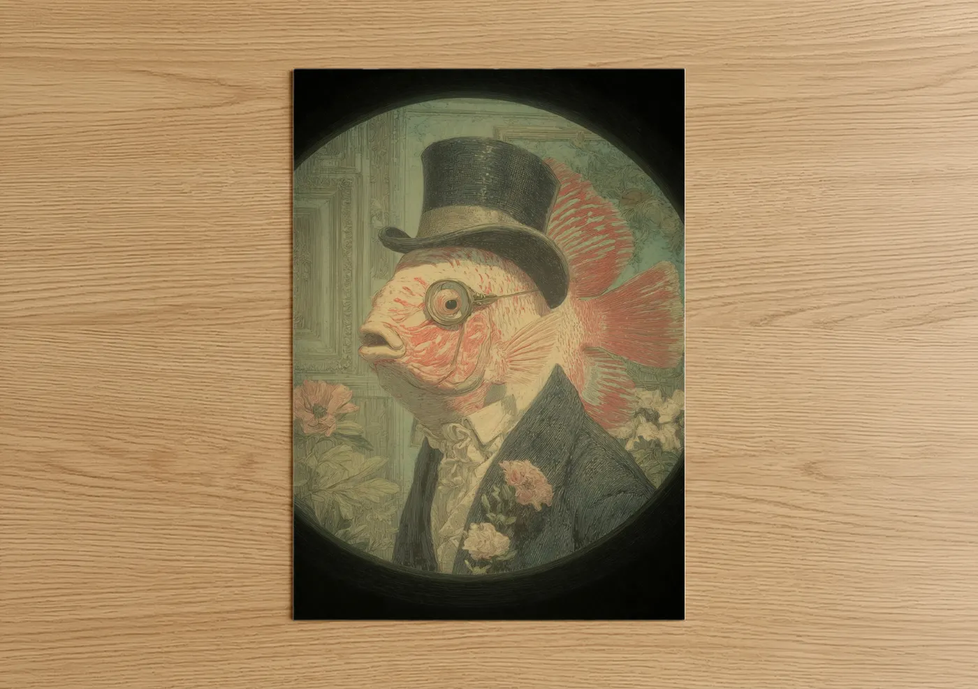Dapper Discus Fish Victorian Gentleman Wall Art