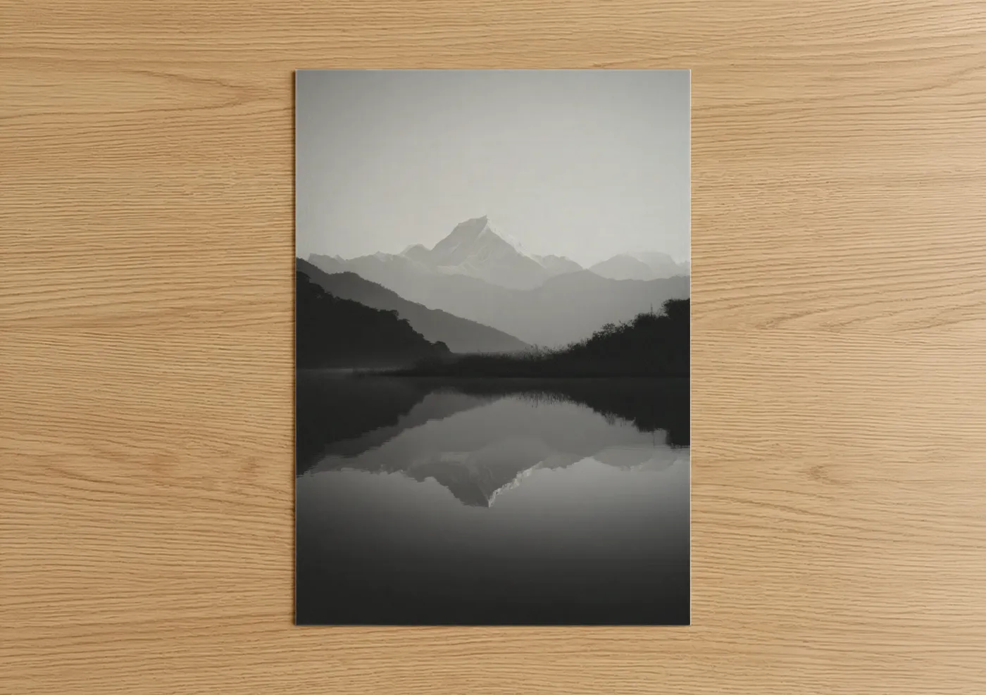 Misty Himalayan Mountain Lake Reflection Wall Art