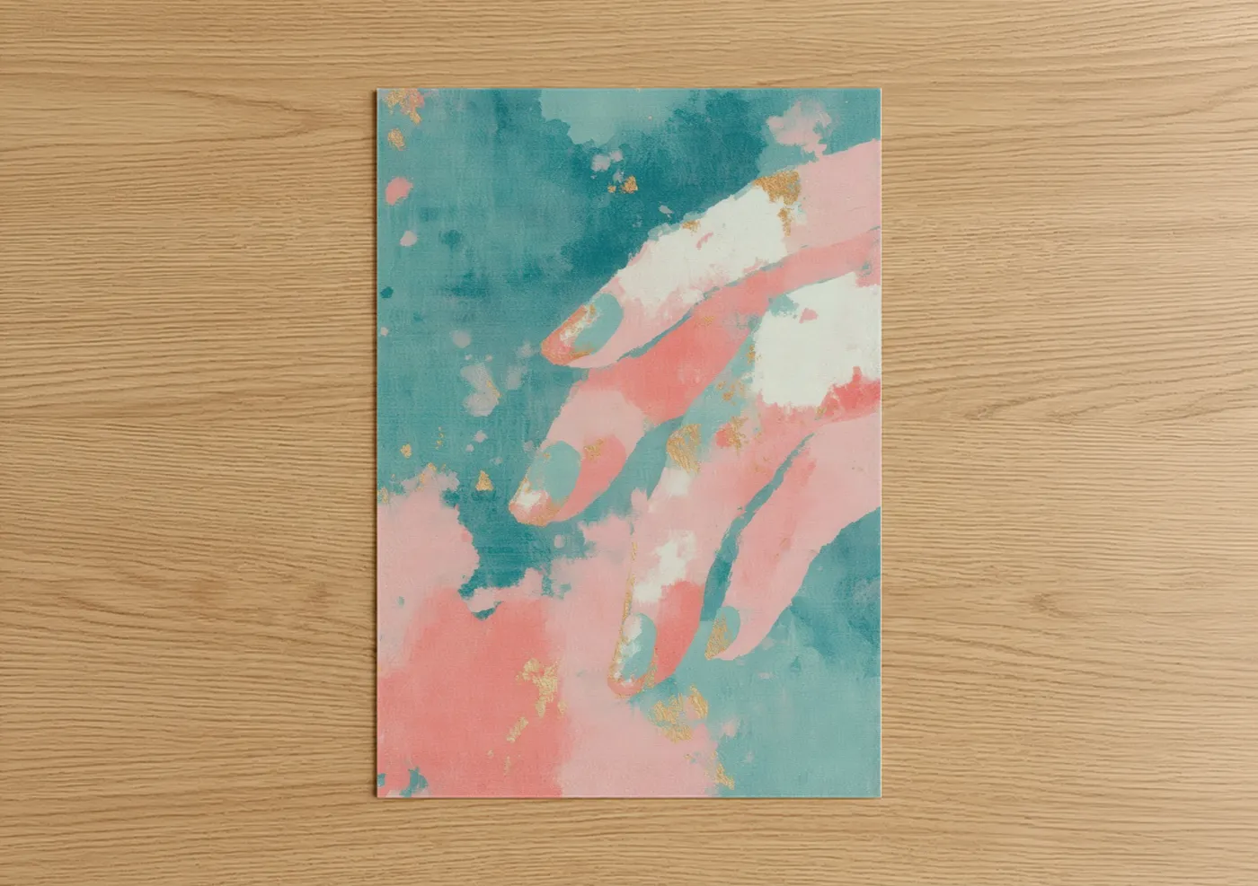 Abstract Nail Art Watercolor Design Wall Art