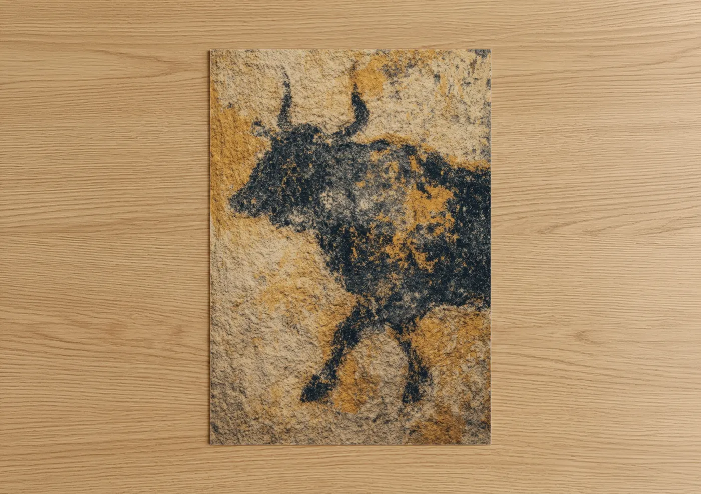 Ancient Yak Stone Art Silhouette Wall Art
