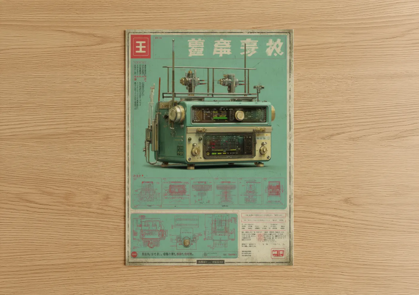 Retro Japanese Radio Advertisement Poster Wall Art