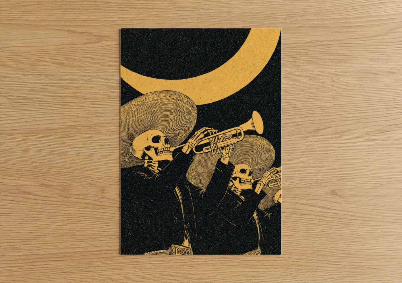 Skeletal Mariachi Band Day of Dead Wall Art