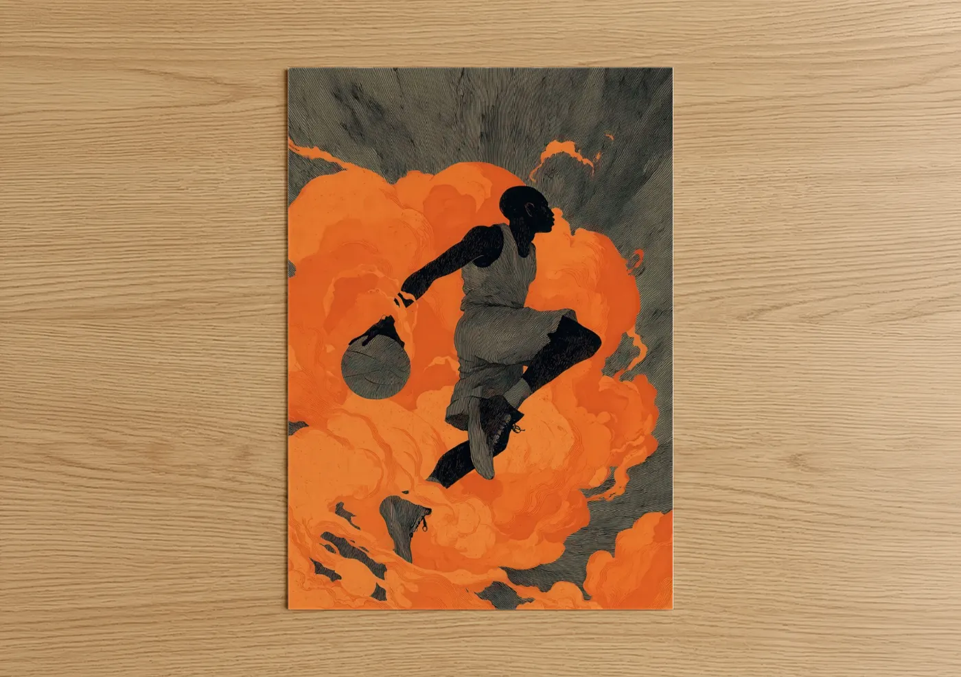 Dynamic Basketball Player Explosion Wall Art