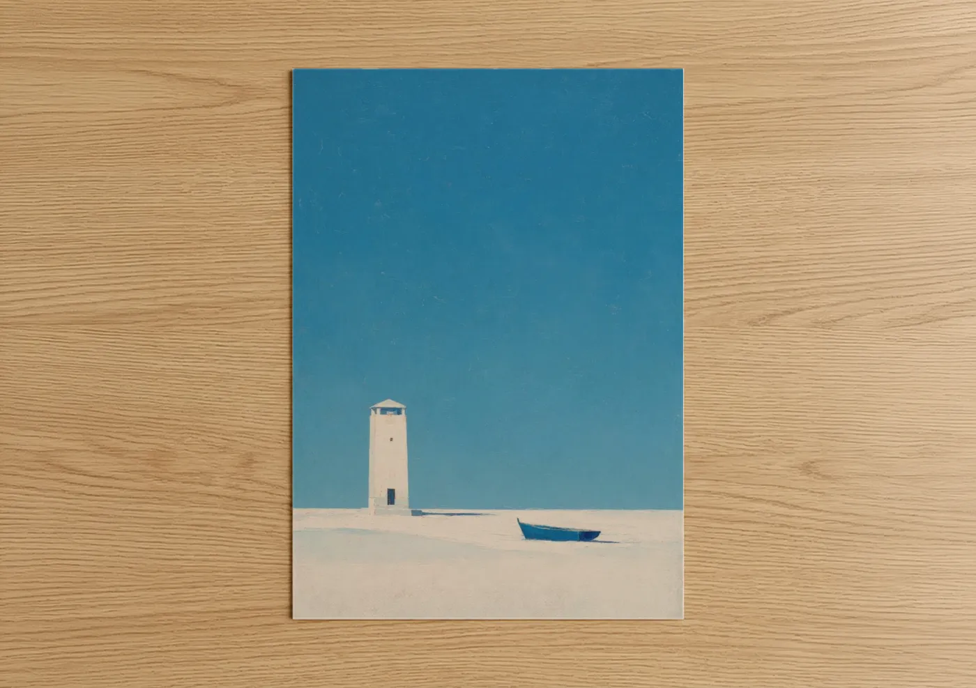 Minimalist Solitary Lighthouse Beach Wall Art