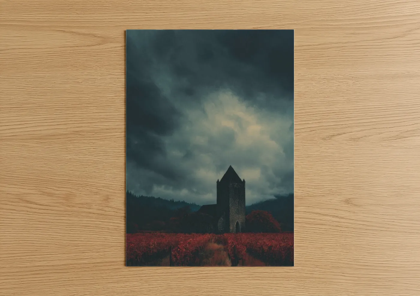 Dark Tower In Red Field Storm Wall Art