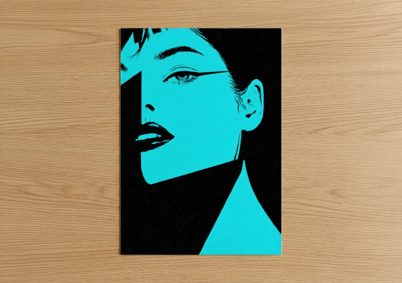 Cyan Beauty Portrait Pop Art Makeup Wall Art