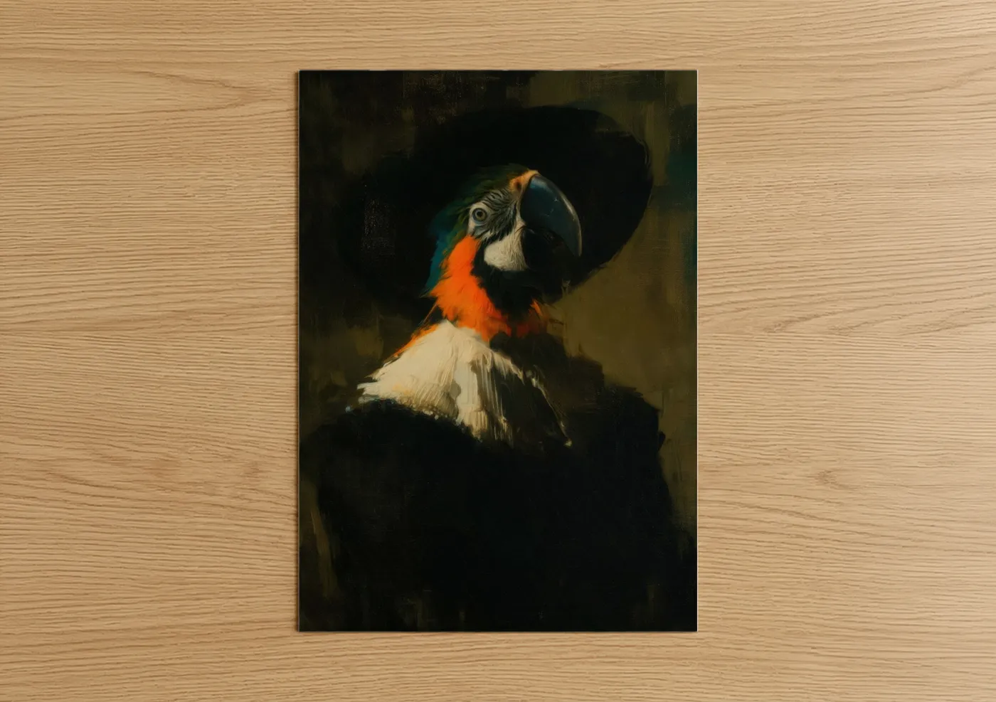 Crimson Macaw Portrait Classical Wall Art