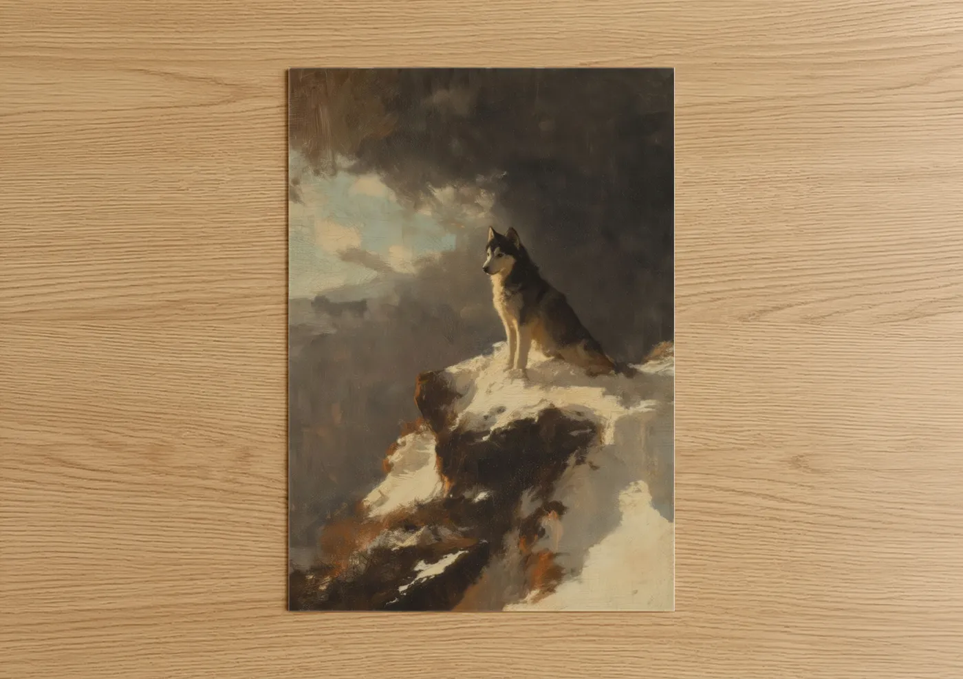 Alpine Husky Winter Mountain Portrait Wall Art