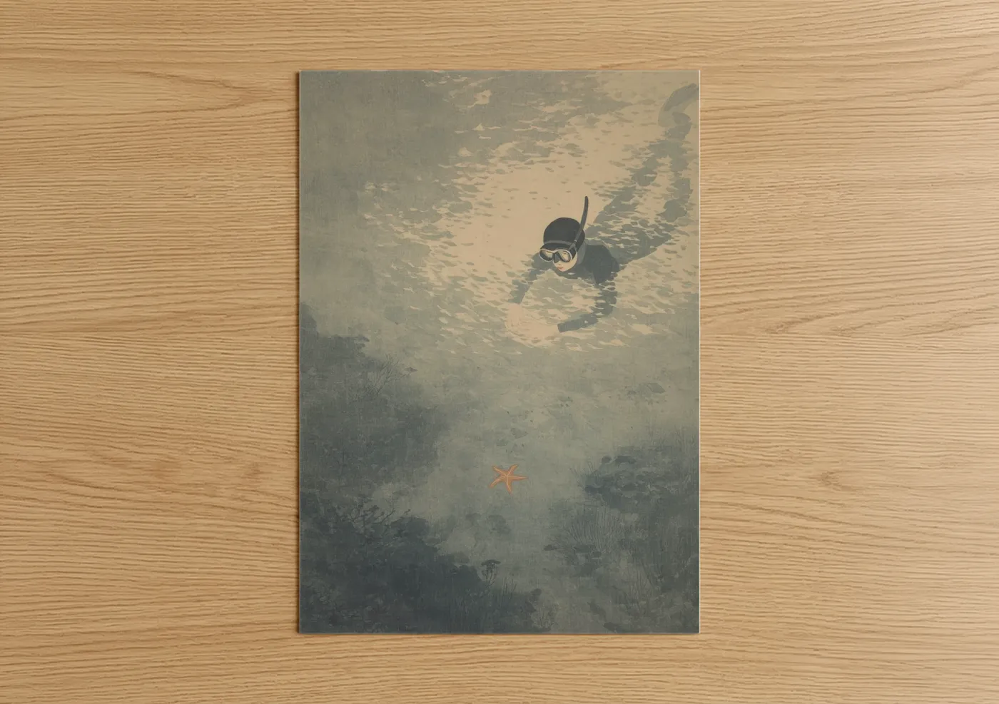 Snorkeler Underwater Ocean Adventure Wall Art