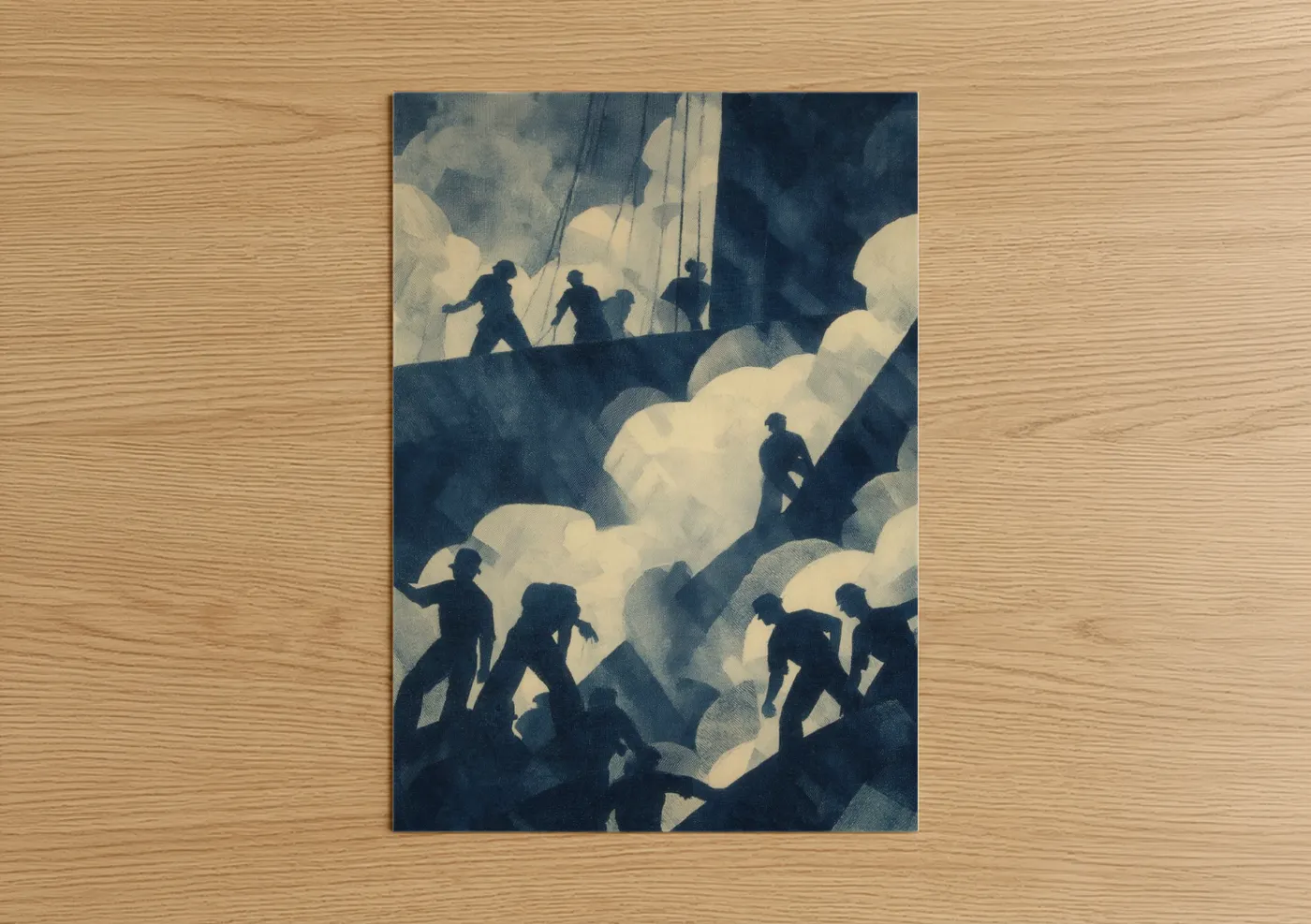 Ascending Workers Labor Day Silhouette Wall Art
