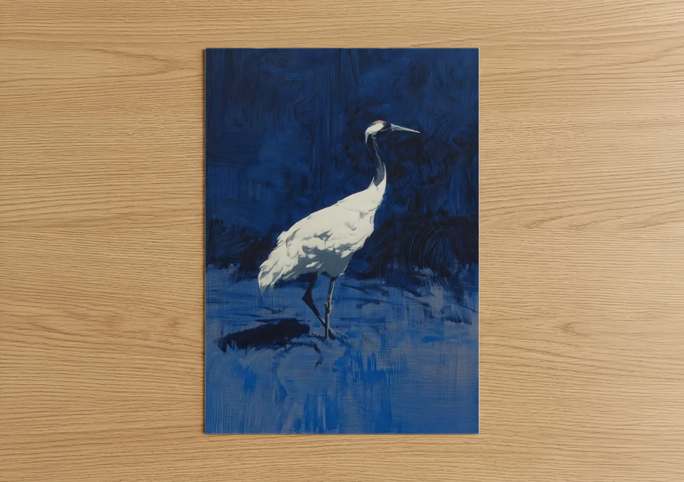 Midnight Crane Modern Wildlife Wall Art