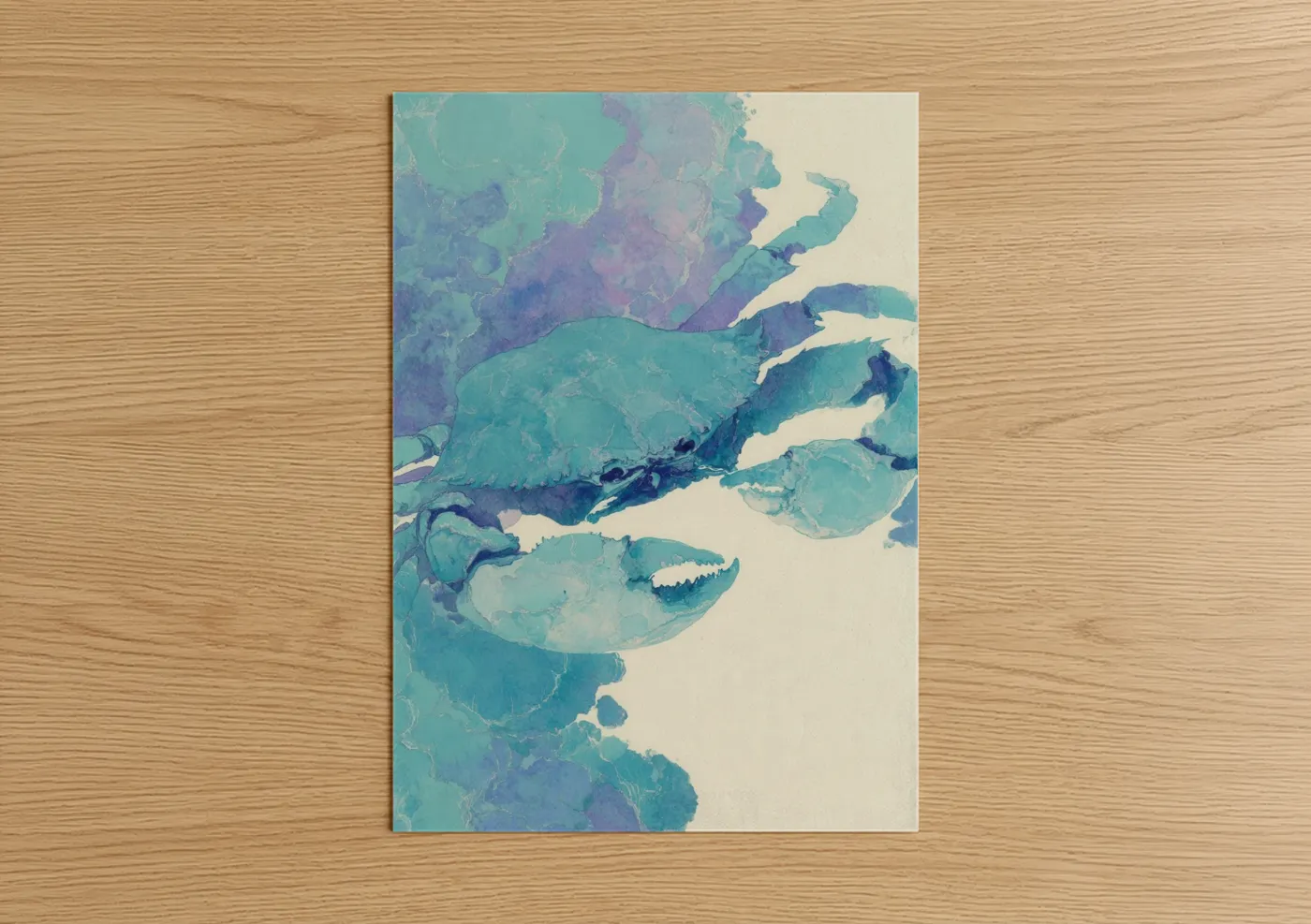 Cosmic Cancer Zodiac Watercolor Wall Art