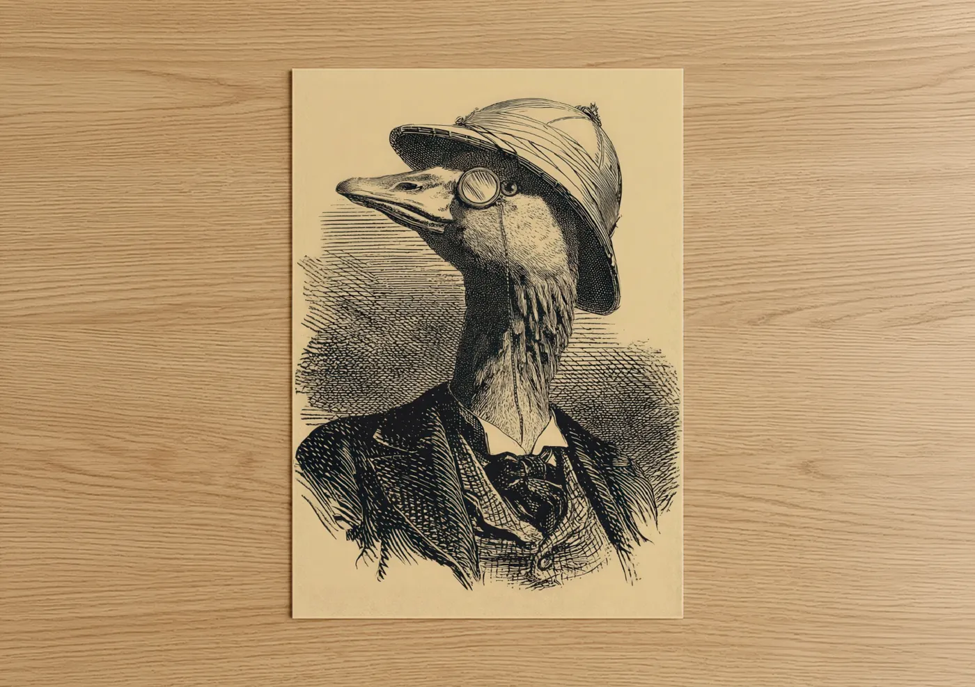 Dapper Goose Vintage Engraving Wall Art