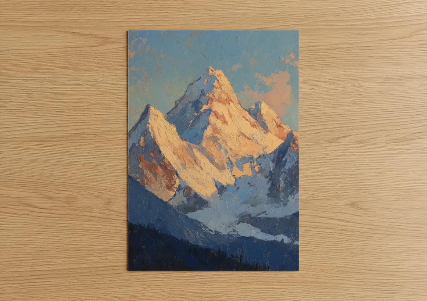 Mount Everest Alpine Sunrise Painting Wall Art