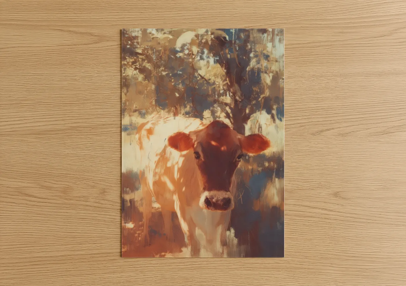 Golden Hour Jersey Cow Portrait Wall Art