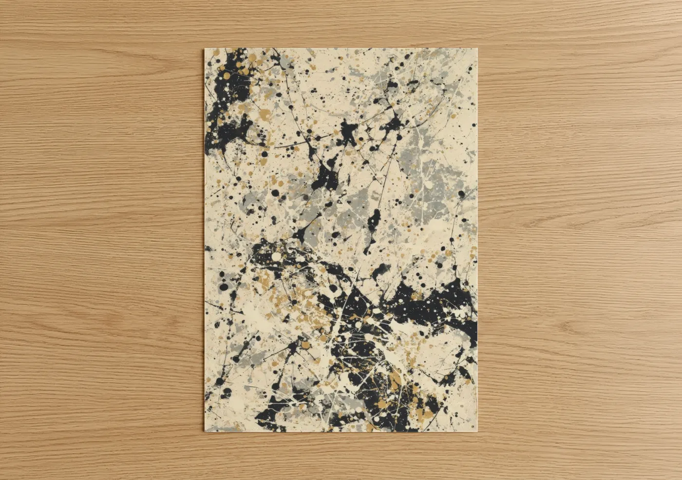 Abstract Expressionism Black Gold Splatter Wall Art