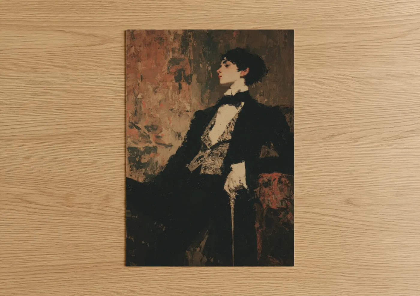 Elegant Vintage Fashion Portrait Illustration Wall Art